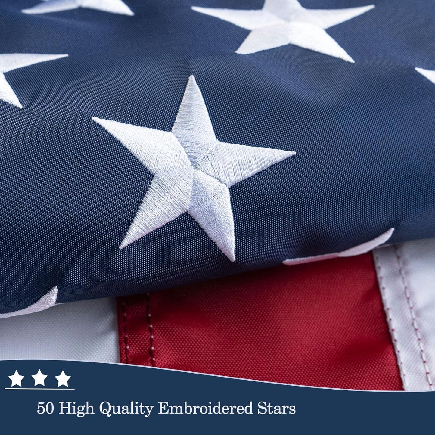 JRED 3x5 American Flag Indestructible US Flag 3x5 Heavy Duty Outdoor USA 420d Nylon TearProof Flags for Outside High Wind All Weather Longest Lasting Embroidered Stars
