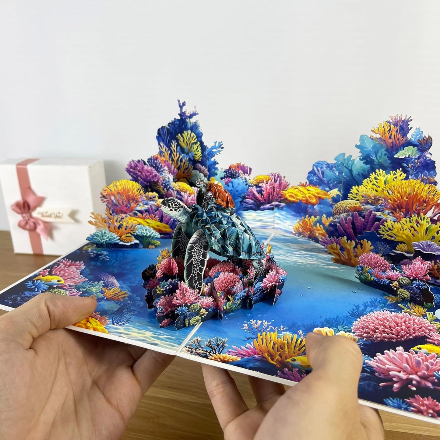 3D Sea Turtle Popup Card - Handmade Ocean-Themed Paper Art for Birthday, Anniversary, Christmas, Father’s Day - Unique Greeting Card Gift for Him, Her, Dad, Son, Husband, Wife, Turtle Lover