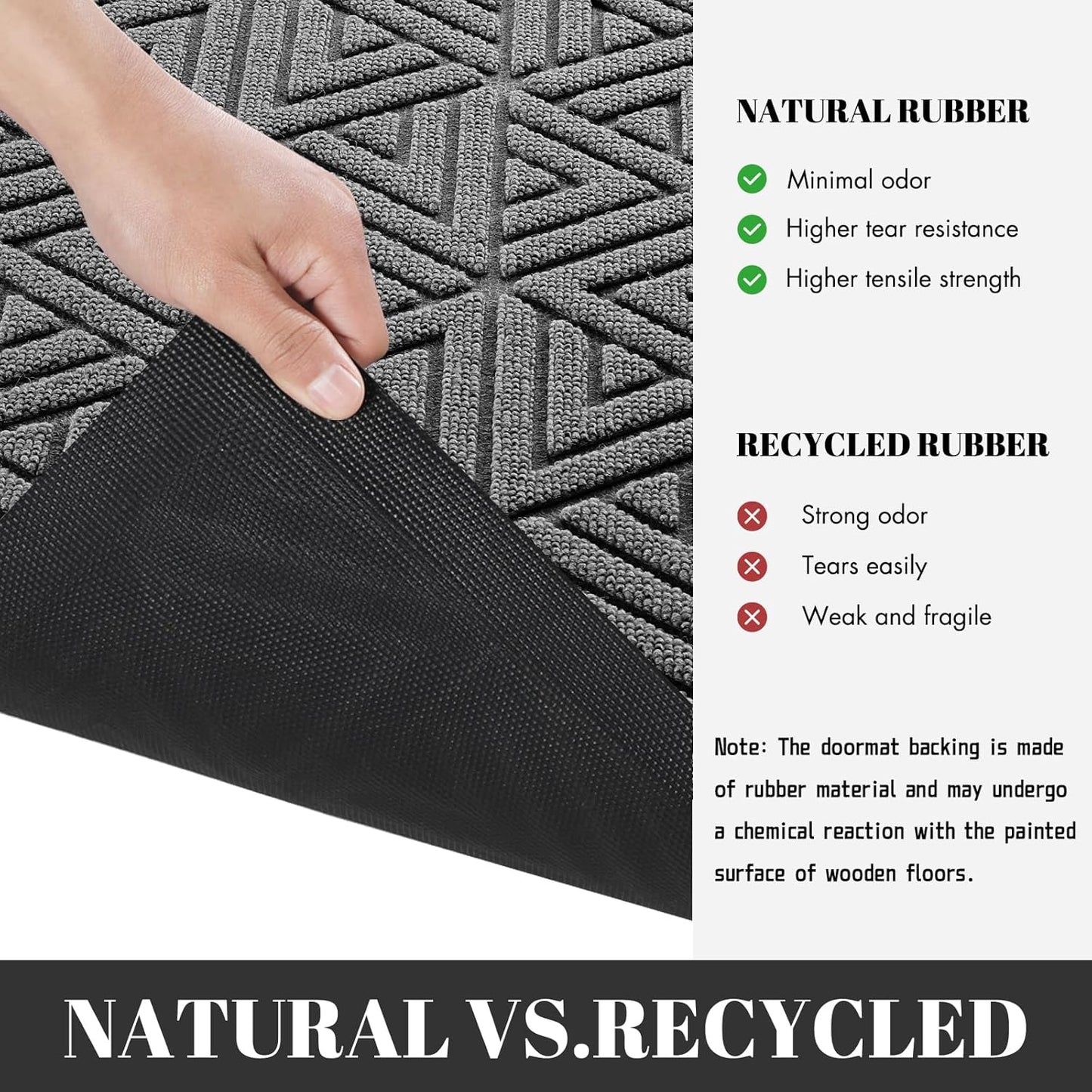 Yimobra Outdoor Mats for Front Door 29.5x17, Stops Mud & Dirt at Entrance, Fits Garage & Patio, All-Weather Waterproof Non Slip Outdoor Indoor Welcome Mat, Grey