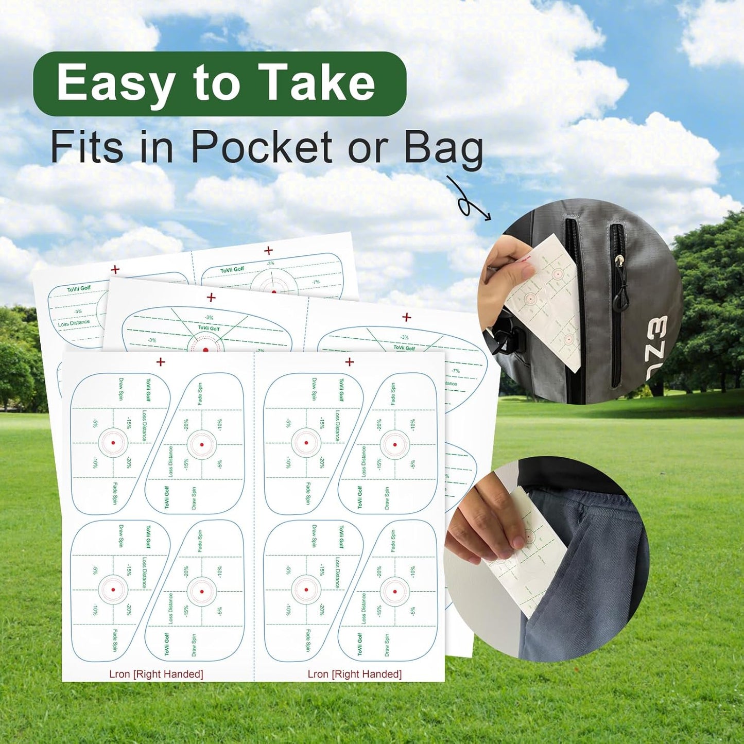 ToVii Golf Impact Tape Set 200~400Pcs, Self-Teaching Sweet Spot and Shot Consistency Analysis Golf Club Face Impact Stickers for Woods Irons and Fairway Clubs