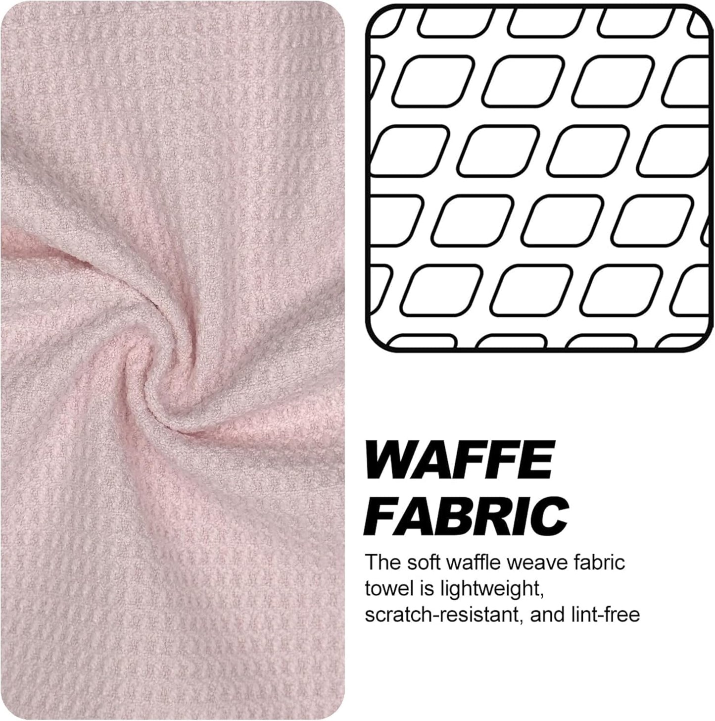 Magnetic Golf Towel with Clip, Microfiber Waffle Design - Industrial Strength Magnet for Strong Hold to Golf Bags, Carts & Clubs - Pink