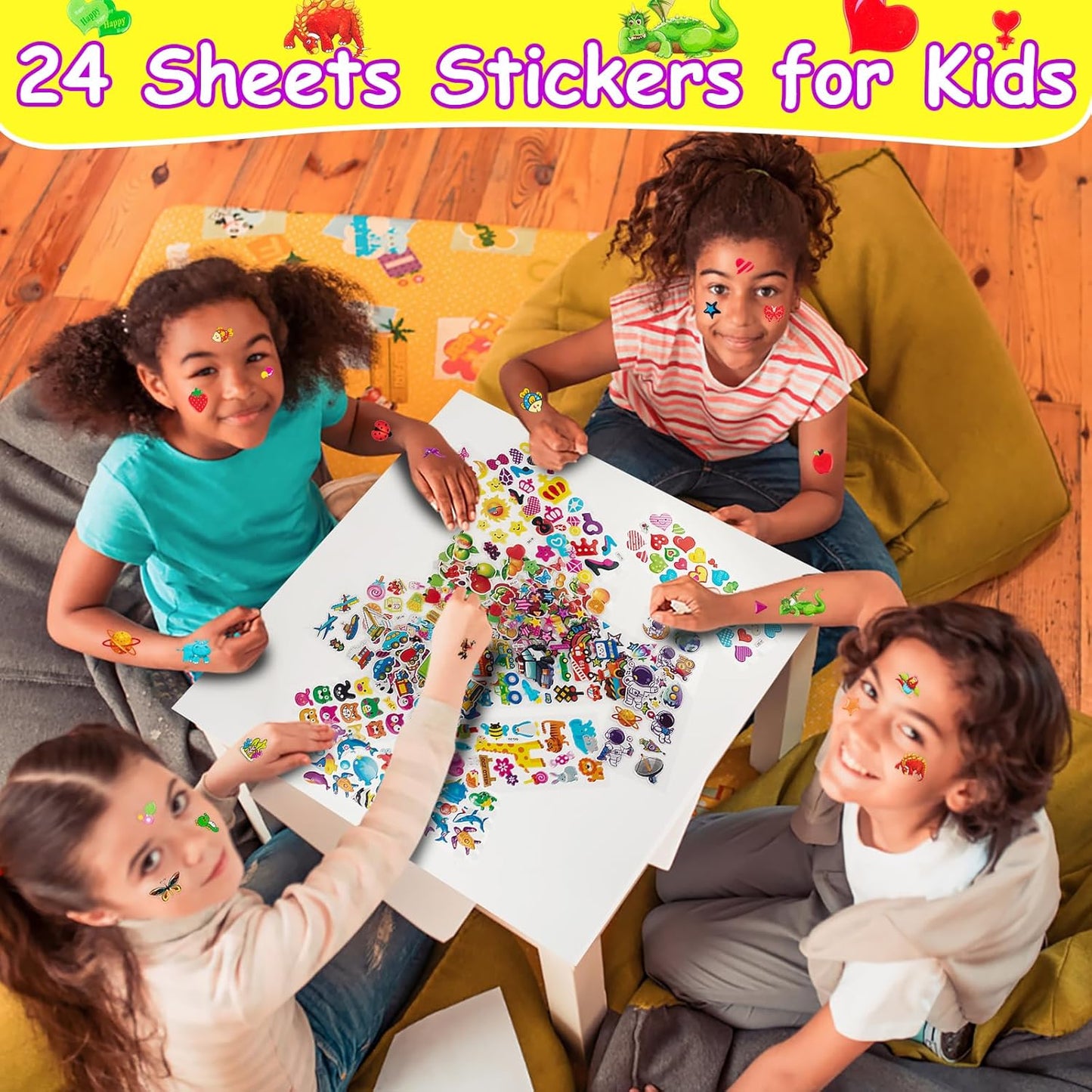 3D Stickers for Kids & Toddlers, 500+ 3D Puffy Stickers Including Animals, Letters, Numbers, Dinosaurs, Cars and More for Boys, Girls, Teachers, Reward, Craft Scrapbooking
