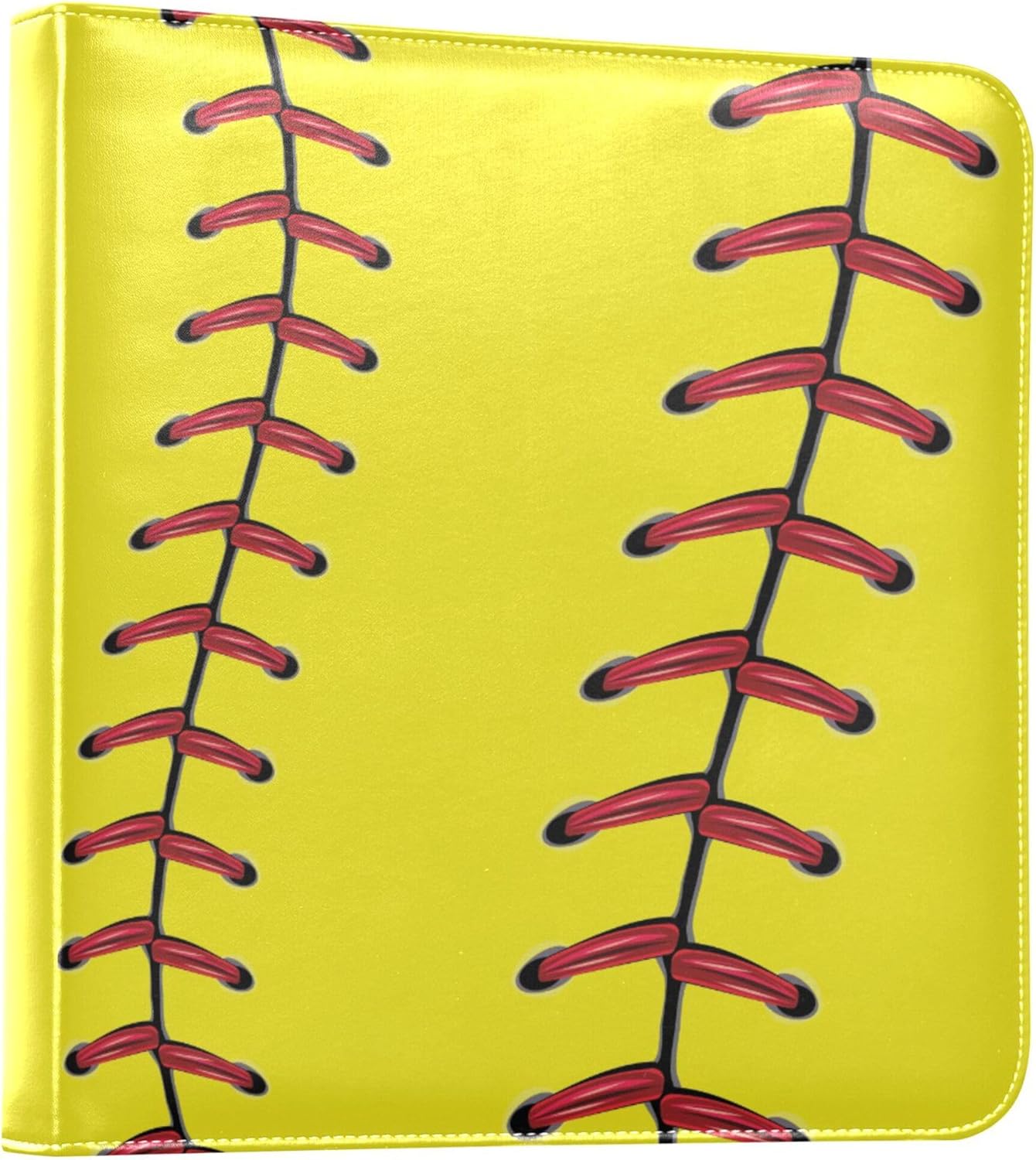 Fisyme Softball Baseball Sport Yellow Photo Album Self Adhesive DIY Scrapbook Album for 2x3 4x6 5x7 6x8 Pictures 20 Pages Memory Book for Family Wedding