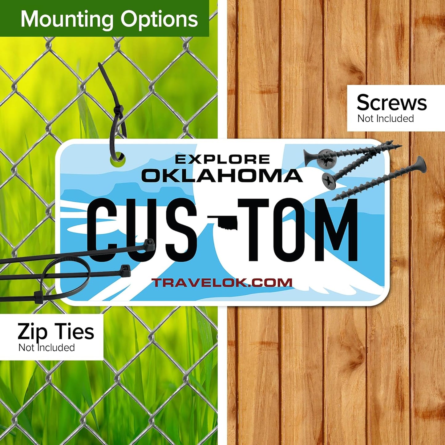 Mini License Plates, Personalized License Plates, Custom for Car, Bikes, ATV, Kids Car, Golf Cart, Jeep, 2x4 Inch, Rust-Free Fade Resistant Aluminum, USA Made by My Sign Center (Oklahoma)