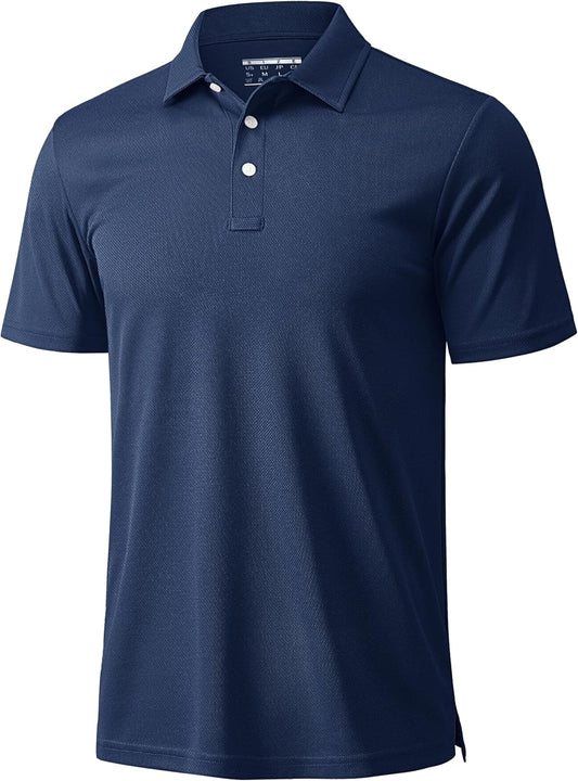 MAGCOMSEN Men's Polo Shirts 3 Buttons Casual Work T Shirts Quick Dry Short Sleeve Golf Shirt Pique Jersey Outdoor Performance
