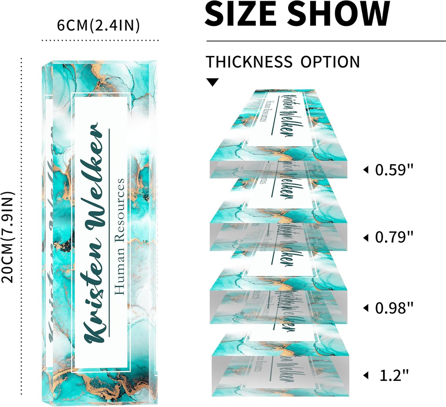 Personalized Name Plate for Desk Custom Acrylic Desk Name Plate Custom Employee Appreciation Gifts Office Gifts for Women, Men, Boss, Coworkers, Teacher, Nurse (Blue 2)