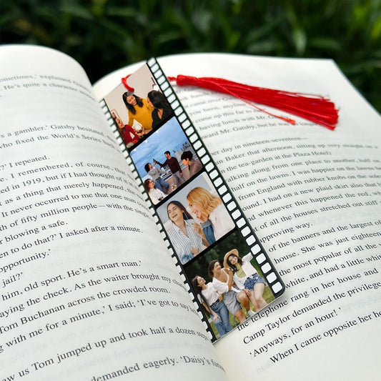 Custom Metal Bookmark with Tassels Personalized Photo and Text Bookmarks for Book Lovers Women Men Kid Adult
