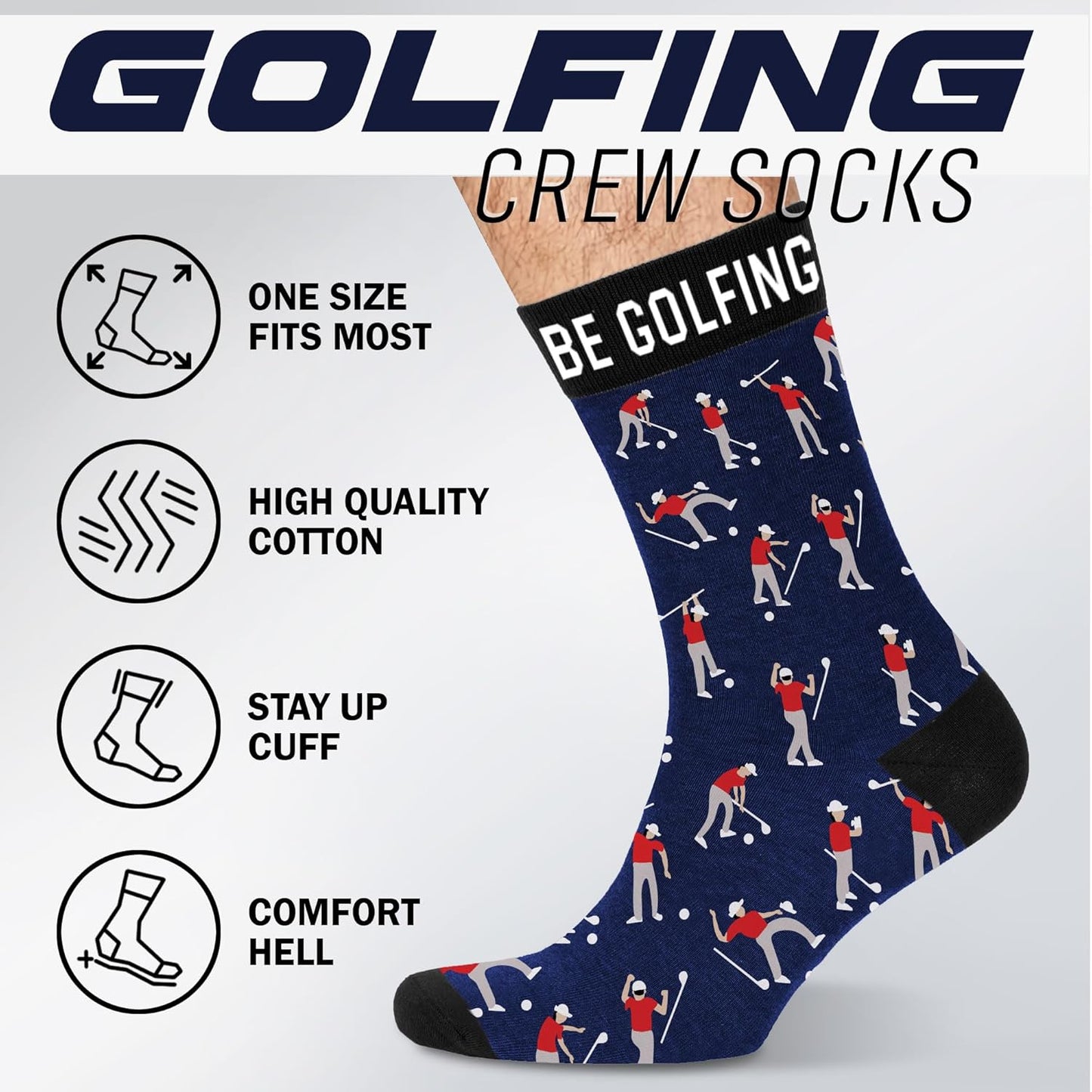 VICRAZY Golf Gifts for Men, Women - Golf Accessories, Golf Socks for Dad, Mom - Funny gift, Christmas Gifts, Stocking Stuffer