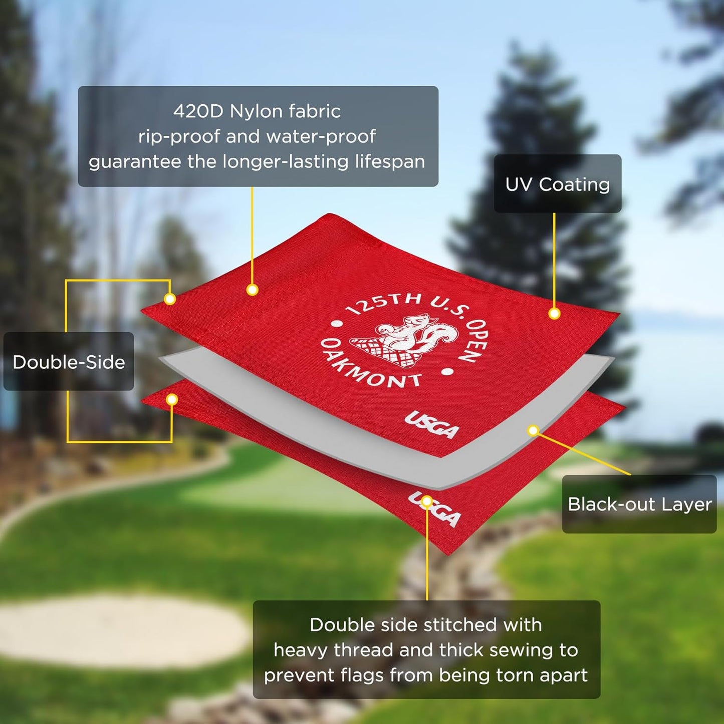 2025 Themed Mini Golf Flag, 8x6 Inch, Double-Sided Silk-Printed, Durable 420D Nylon, Ideal for Backyard Practice Putting Green