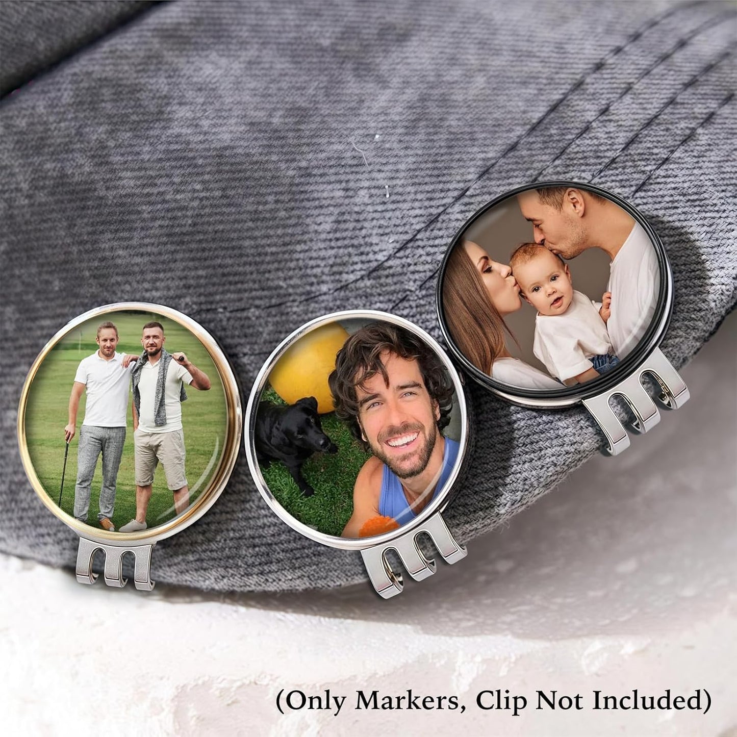 xrlsg Custom Golf Ball Marker and Hat Clip 1 Set, Magnetic Hat Clip with Your Personalized Photo Logo for Golfers, Boyfriend
