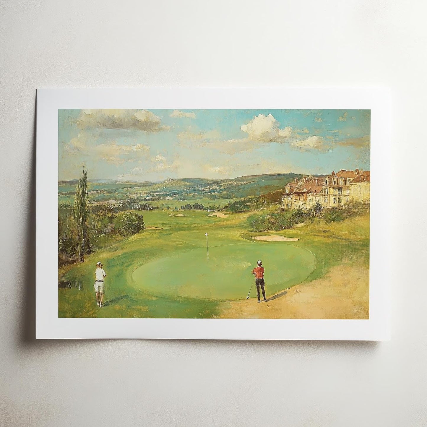 Vintage Golf Course Premium Giclee Fine Art Prints - Antique Style Golf Course Painting Posters, Golf Wall Art, Aesthetic Golfing Poster for Home Office Decor, Ready to Frame