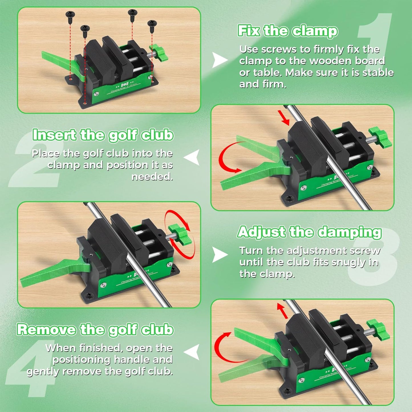 Golf Club Vise, Household Golf Club Regripping Kit Golf Grip Removal Tool, Golf Gifts for Men Women