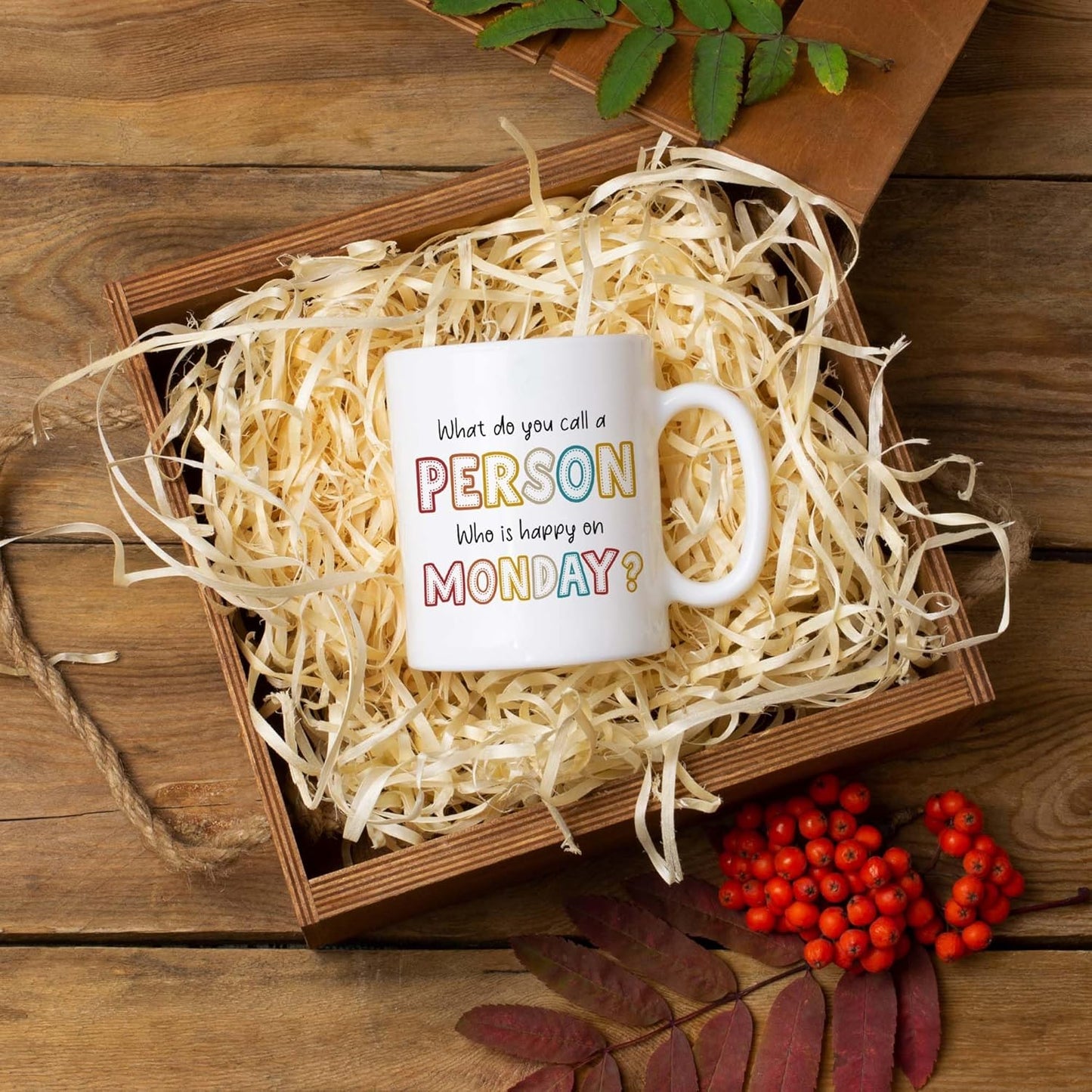 Retirement Gifts For Women Men, Who Is Happy On Monday, Happy Retirement Mug 11 Oz Coffee Mug, Retired Gifts Birthday Gift Christmas Presents for Coworkers Nurse Teacher Boss Grandma Mom