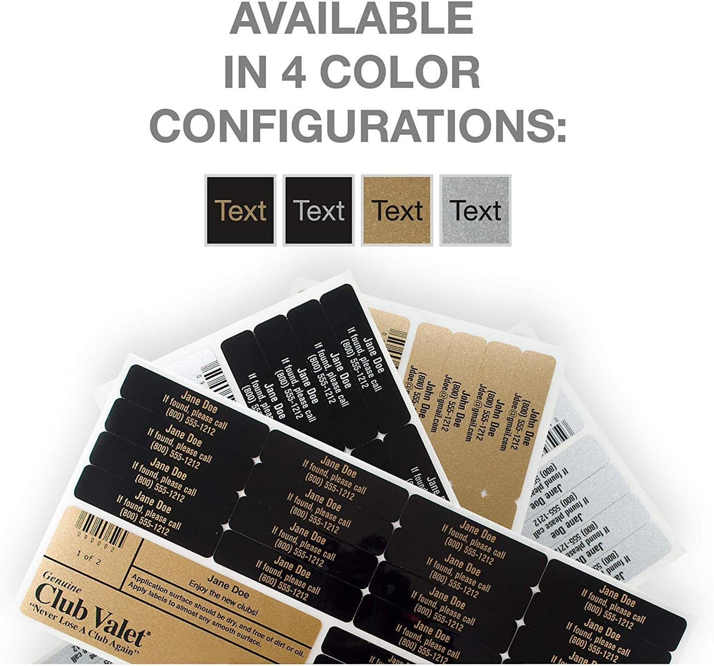 Customized Golf Club Labels – 24 Classy Identification Personalized Labels for Golf Clubs, Tools & More – Weatherproof, Fade Resistant