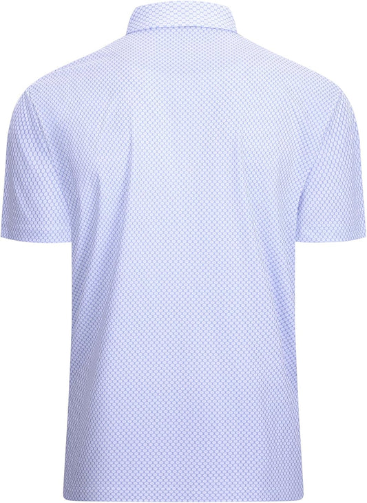 Alex Vando Mens Golf Shirt Moisture Wicking Classic Print Golf Shirts for Men