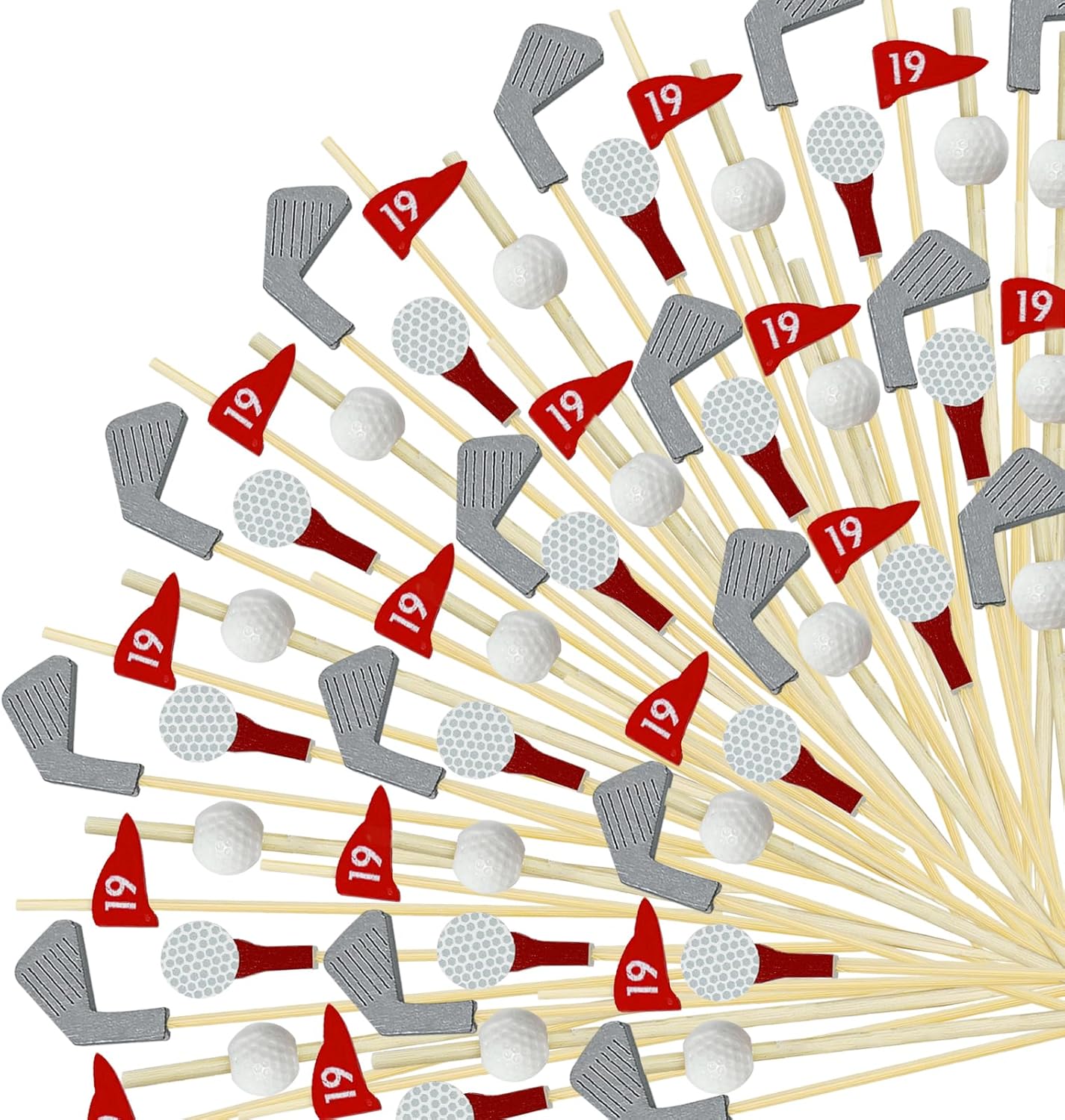 200Pcs Golf Cocktail Picks,4.7 Inch Golf Theme Toothpick Sandwich Fruit Cocktail Picks for Golf Catered Events Buffet Party Holiday Supplies,Style B