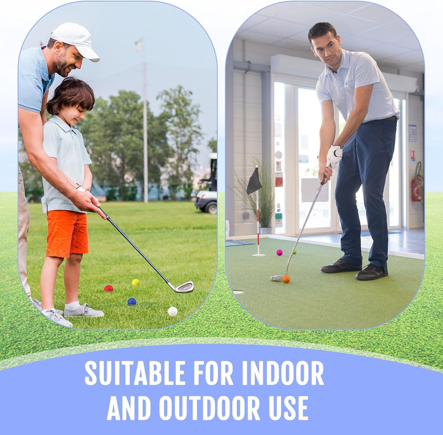 Junkin 24 Pcs Foam Golf Practice Balls Realistic Feel and Flight Training Sport Balls Elastic Soft Foam Golf Balls for Indoor or Outdoor Backyard Training