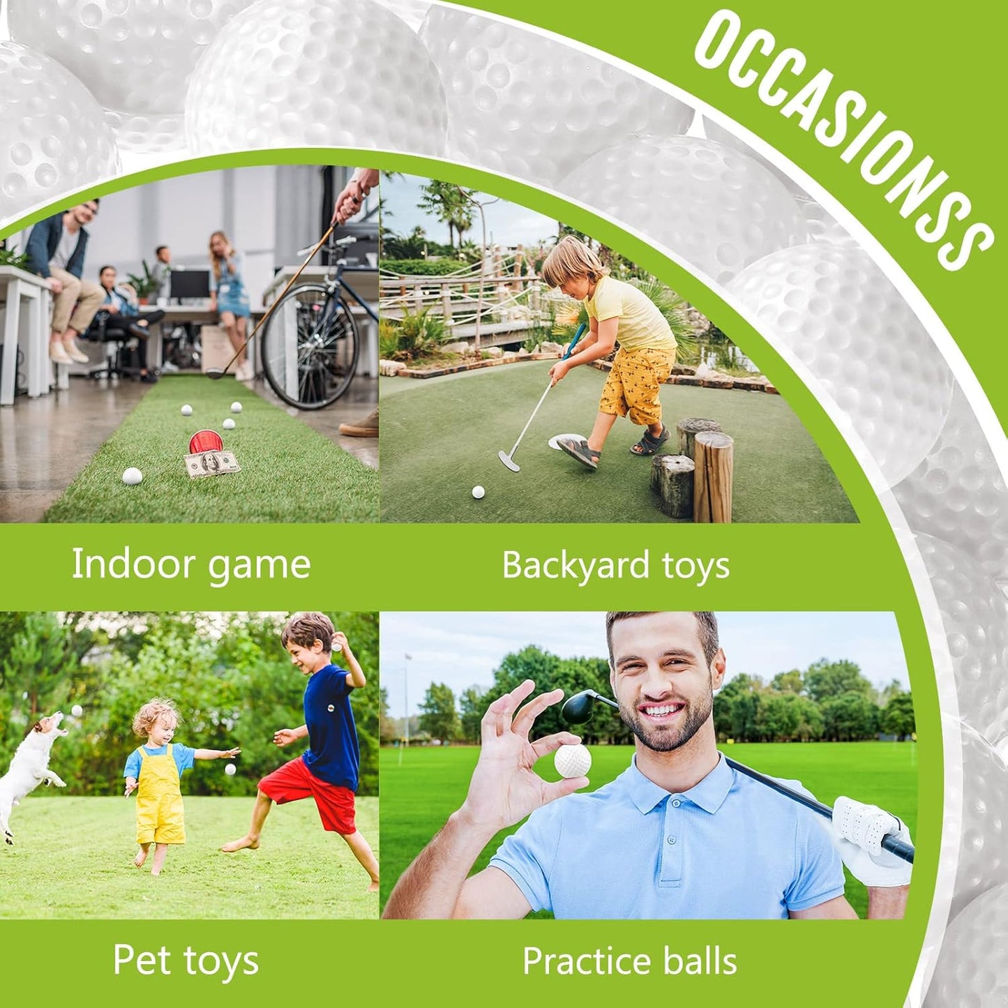 Junkin 80 Pcs Foam Golf Balls Rubber Practice Balls Realistic Feel and Flight Sport Training for Indoor or Outdoor Backyard Golf Training