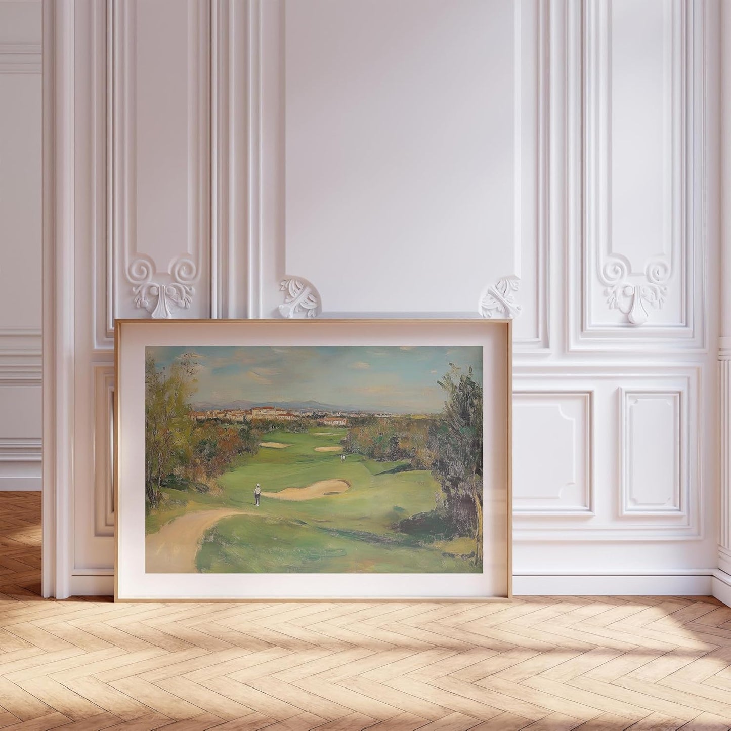 Vintage Golf Course Premium Giclee Fine Art Prints - Antique Style Golf Course Painting Posters, Golf Wall Art, Aesthetic Golfing Poster for Home Office Decor, Ready to Frame