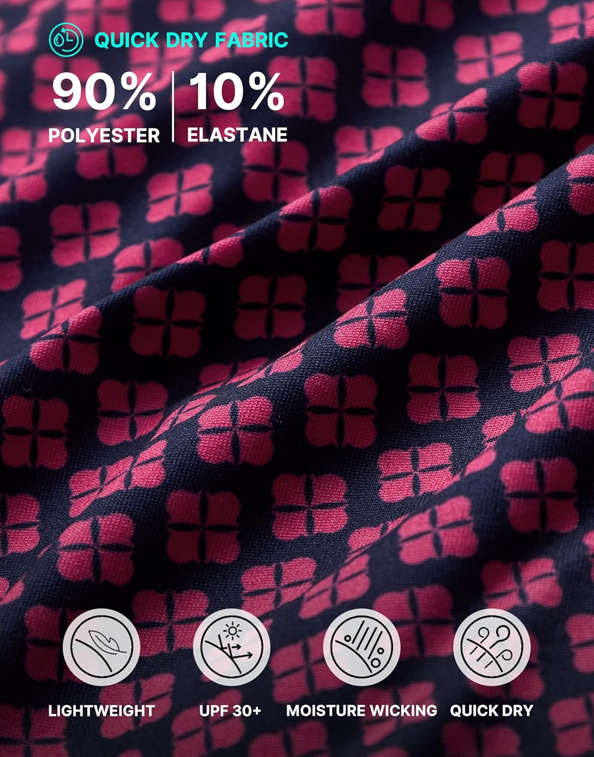 Obla Mens Golf Polo Shirts Short Sleeve Dry Fit Performance Moisture Wicking Casual Print Collared Golf Shirts for Men