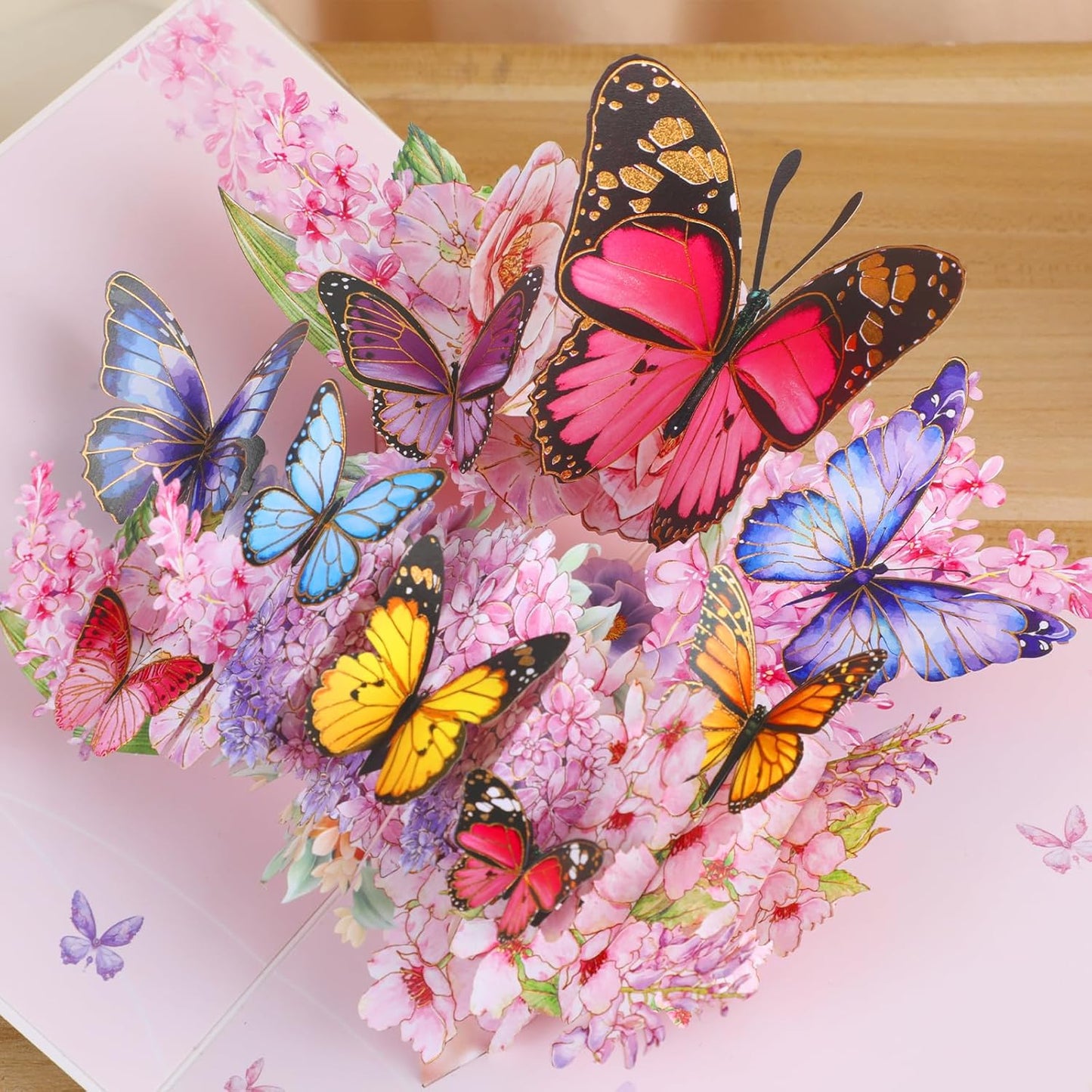 3D Butterfly Greeting Cards, Flowers Pop Up Birthday Cards, for Mom, Sister, Grandmother, Wife, Daughter, and other women, with envelope
