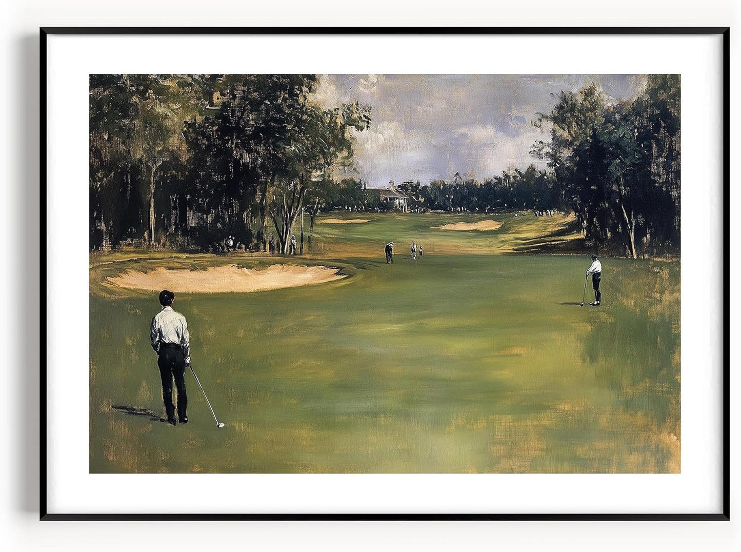 Vintage Golf Course Premium Giclee Fine Art Prints - Antique Style Golf Course Painting Posters, Golf Wall Art, Aesthetic Golfing Poster for Home Office Decor, Ready to Frame