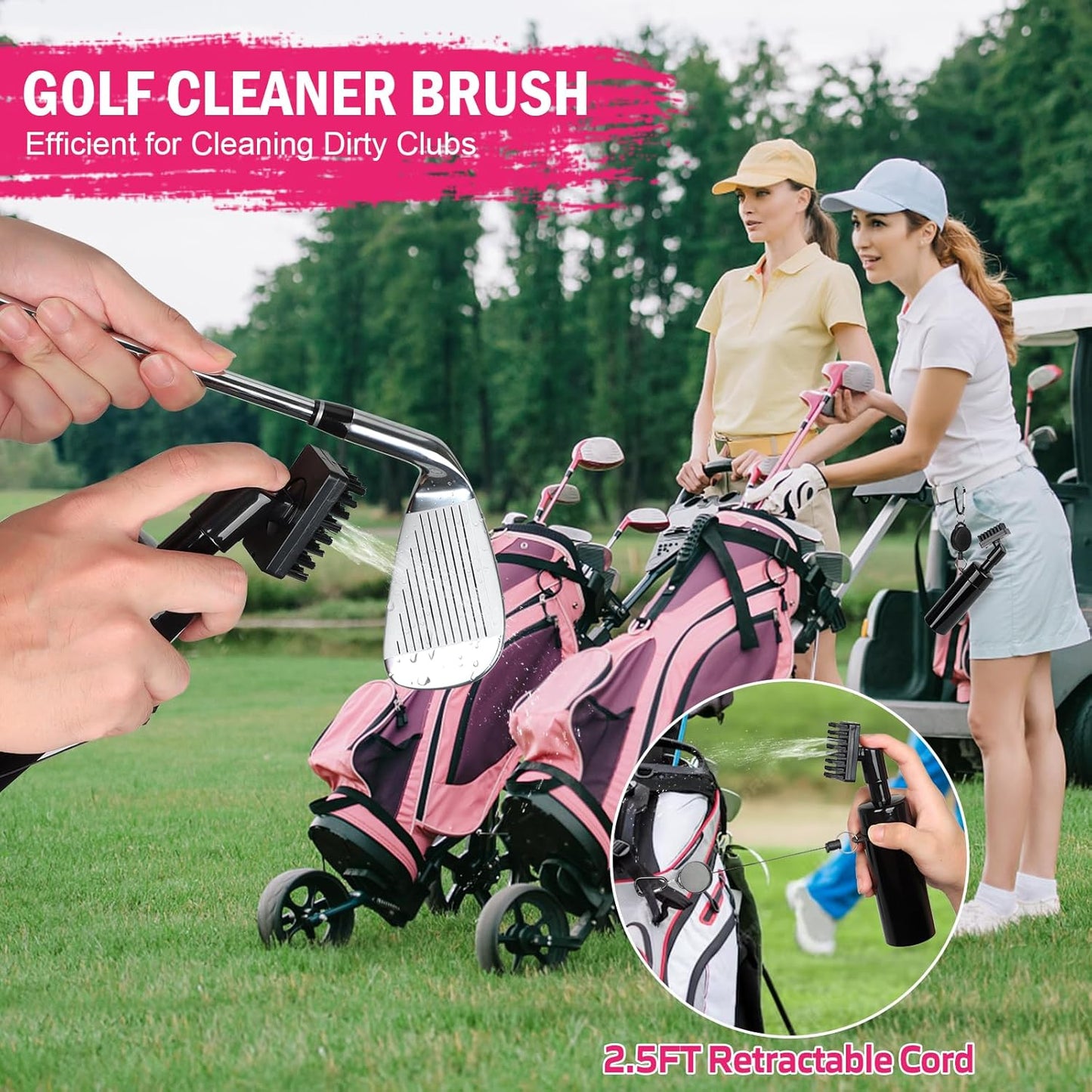 Golf Club Cleaning Kit with Golf Club Cleaner with Water Golf Towel Divot Repair Tool Groove Sharpener Golf Ball Alignment Kit Complete Golf Cleaning Kit Golf Accessories for Women Men