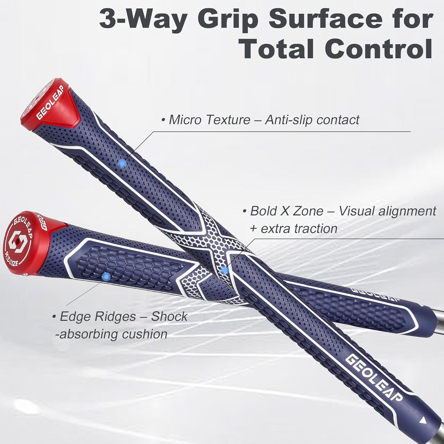 Geoleap Golf Grips 13 Pack,Non-slip and High Shock-absorbing Golf Club Grips ,Choose between 13 Grips with 15 Tapes and Full Kits.