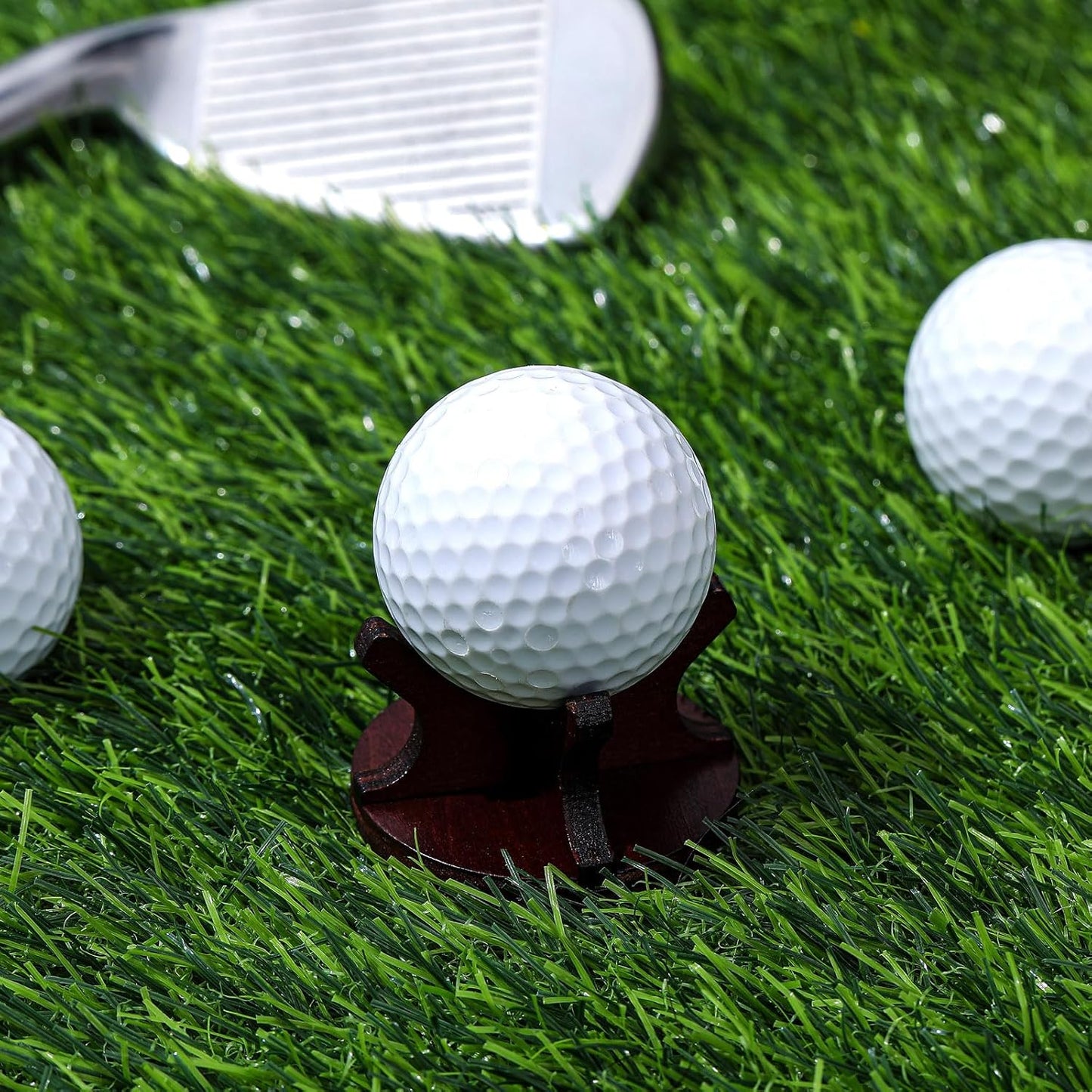 Wooden Golf Ball Display Stand 2 Inches Single Golf Ball Holder Mini Wood Display Bases Stand for Egg Stone Rock Decor