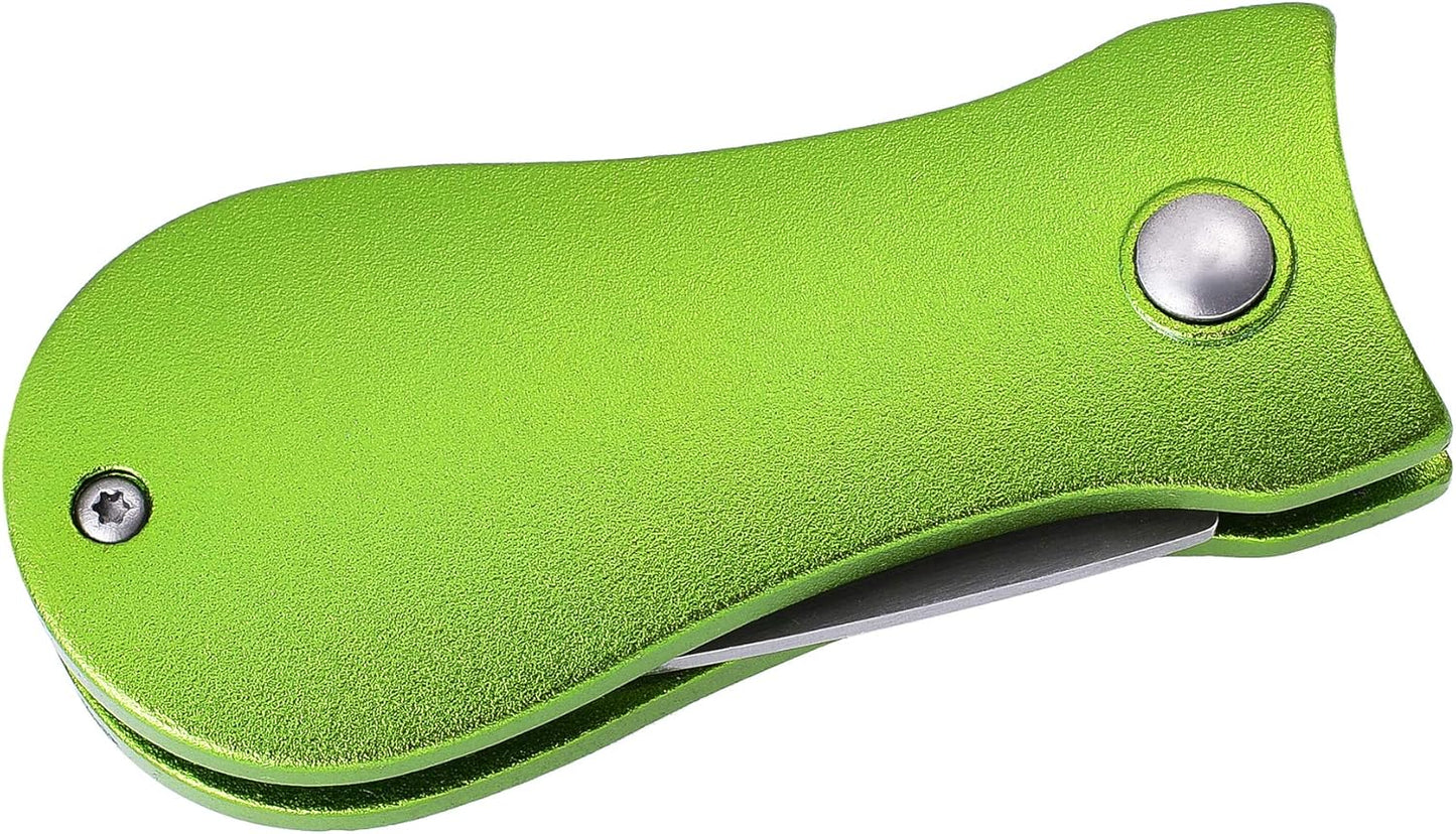 Mile High Life Golf Divot Repair Tool, All Metal Foldable Divot Tool with Pop-up Button & Magnetic Ball Marker