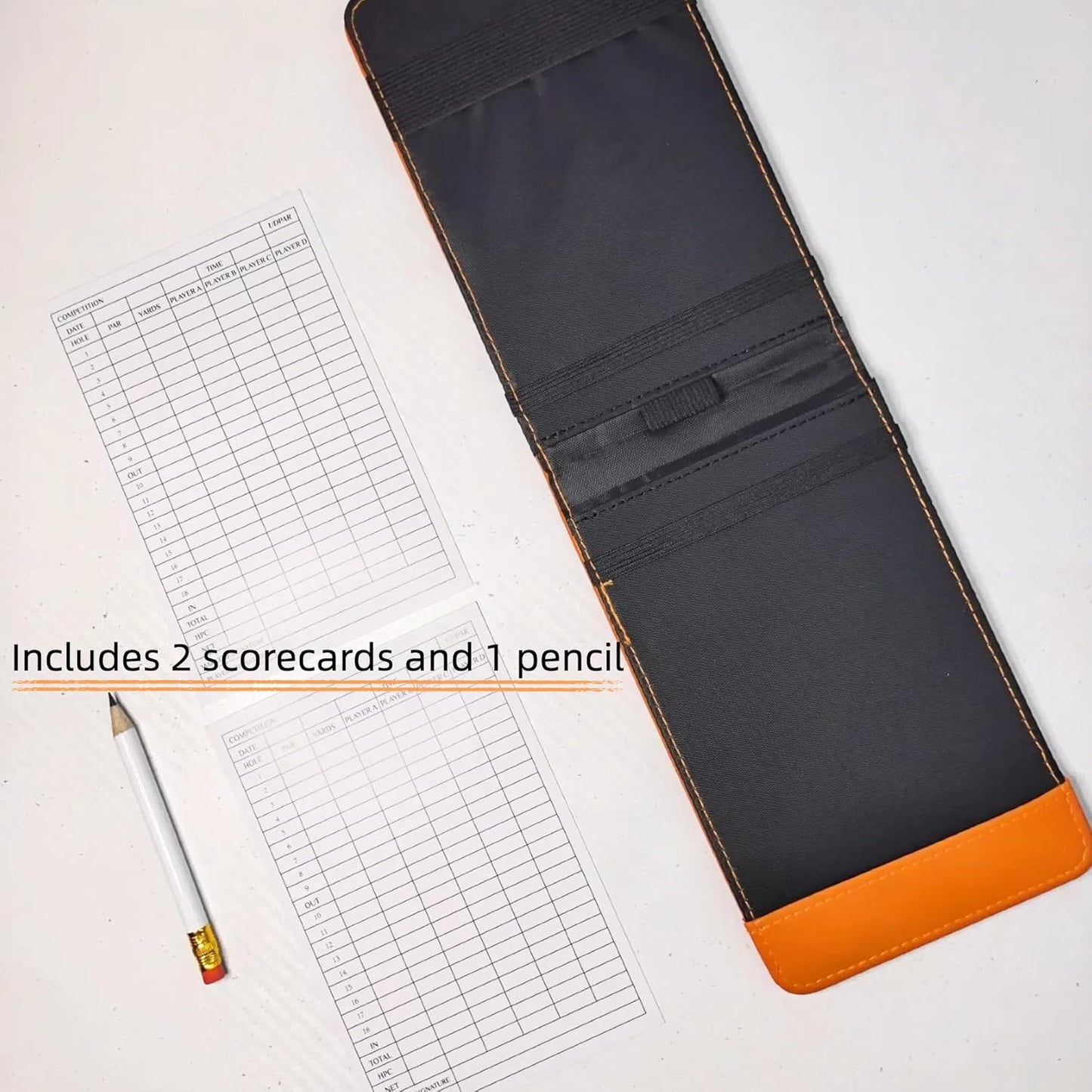 Golf Scorecard Holder (6 Colors - Premium Vegan Leather) | Yardage Book (4-Pack, Waterproof Stone Paper) | Scorecards (20-Pack White Cardstock) – Idea Gift for Golfers