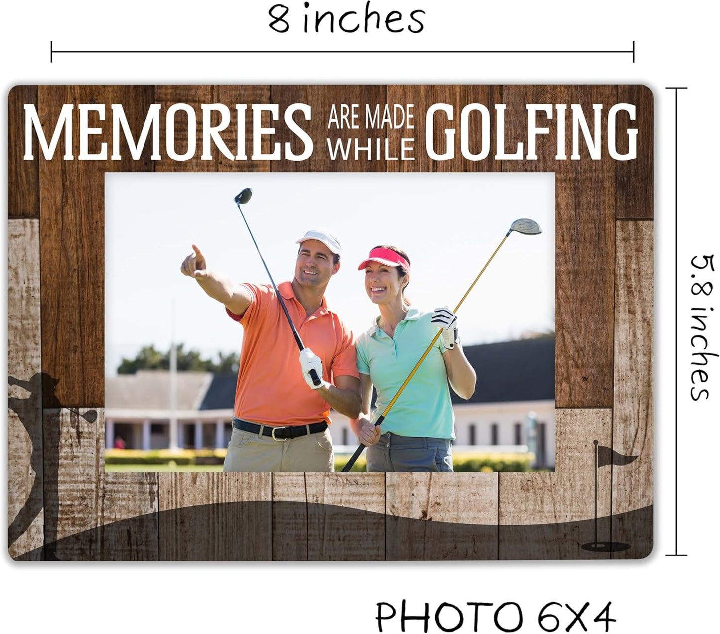 Memories Are Made While Golfing Picture Frame, Displays 4x6 Photo, Gifts for Golf Lovers, Friends, Family, etc.(063)