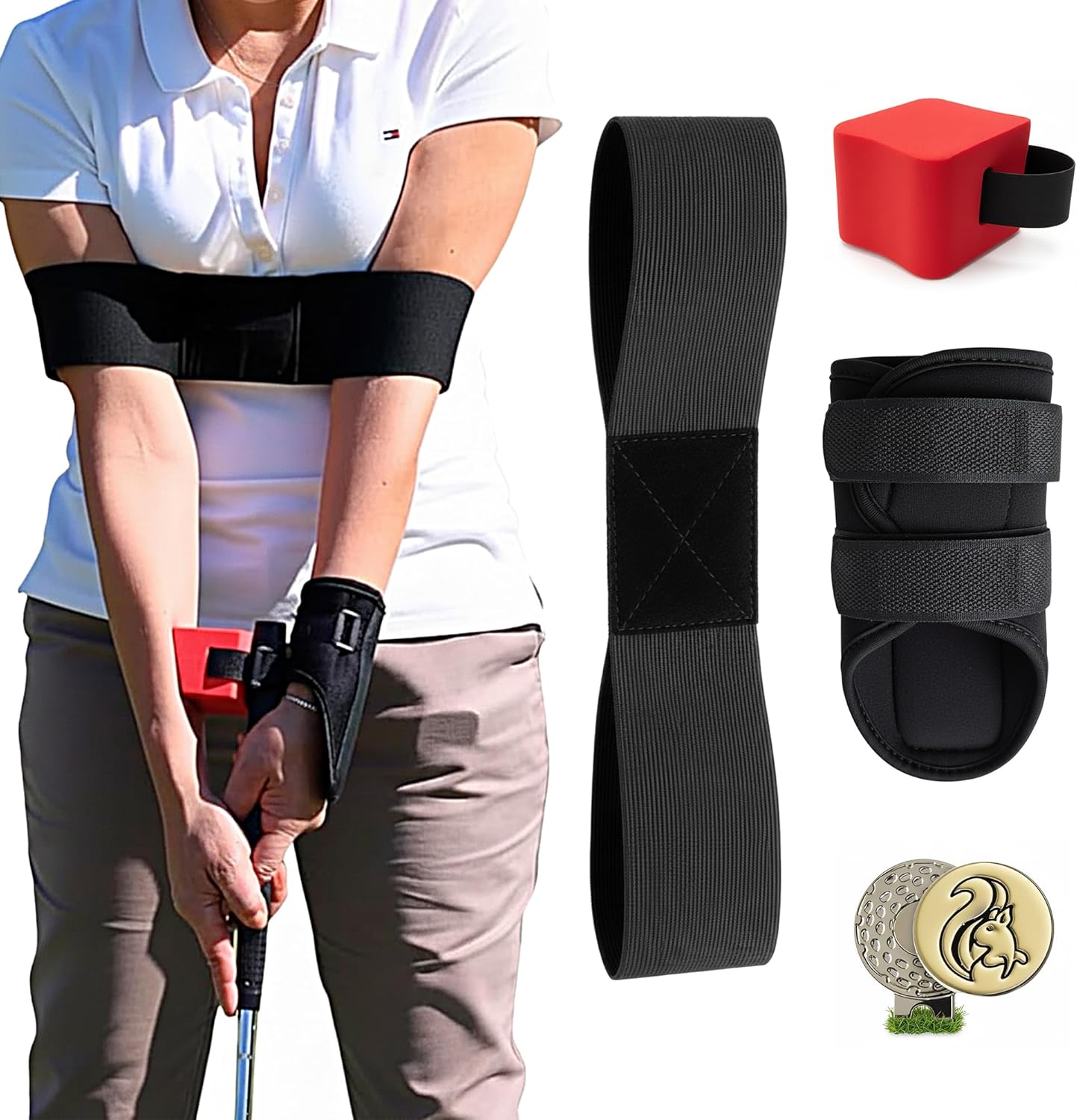ENGI Golf Training Aid Kit to Improve Posture, Accuracy & Wrist Angle - Includes Golf Wrist Training Aid and Golf Swing Training Aid