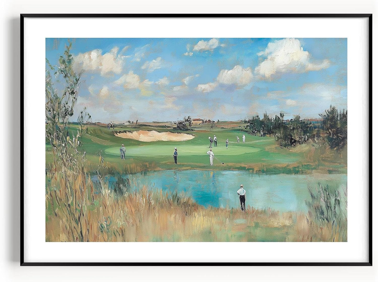 Vintage Golf Course Premium Giclee Fine Art Prints - Antique Style Golf Course Painting Posters, Golf Wall Art, Aesthetic Golfing Poster for Home Office Decor, Ready to Frame