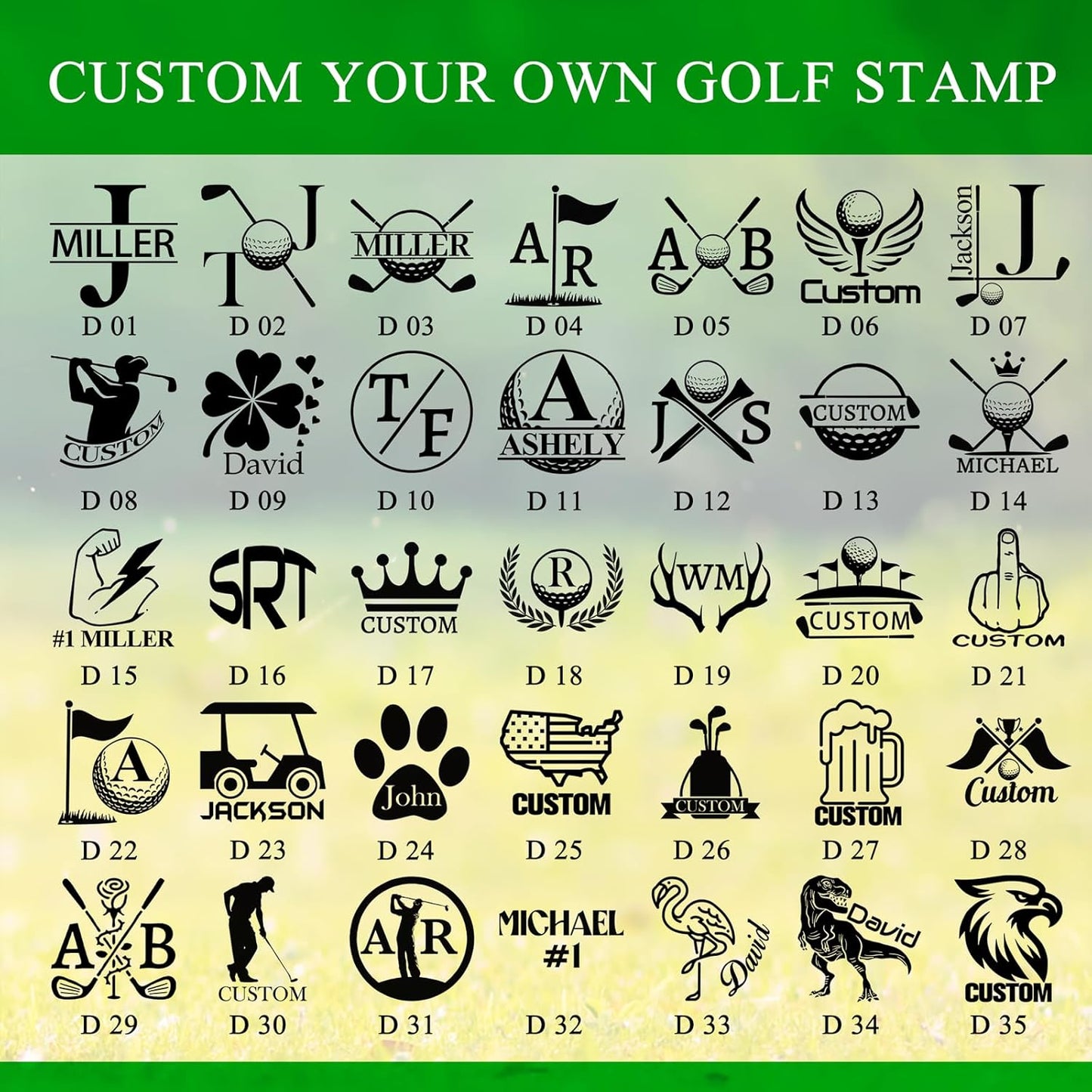 Custom Golf Ball Stamps, Personalized Waterproof Golf Ball Marker with Ink, Customized Golf Accessories Gifts for Men Women Golfer