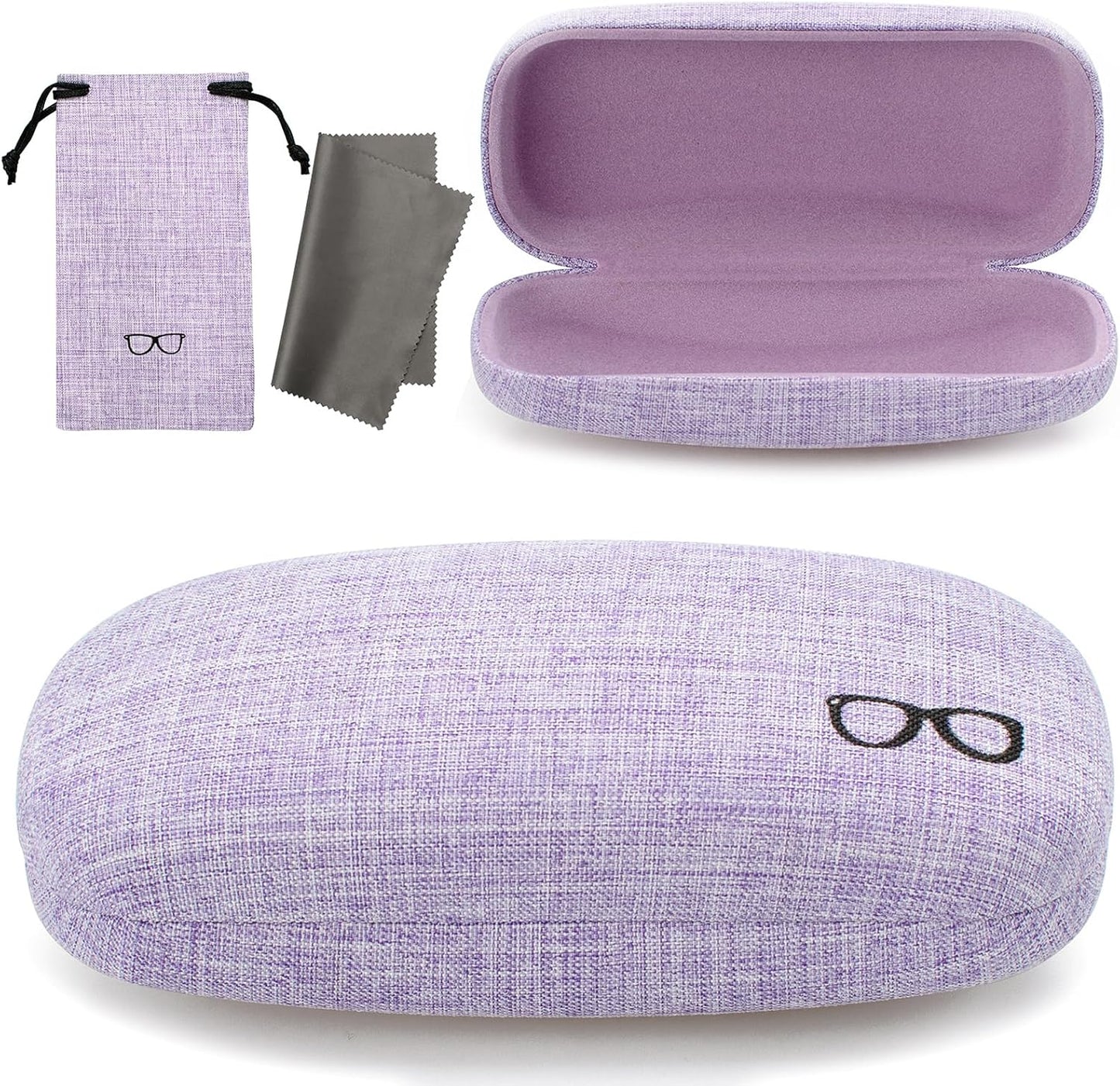 Vemiss Hard Shell Eyeglasses Cases, Linen Fabrics Protector Sunglasses Case, Large Glasses Case