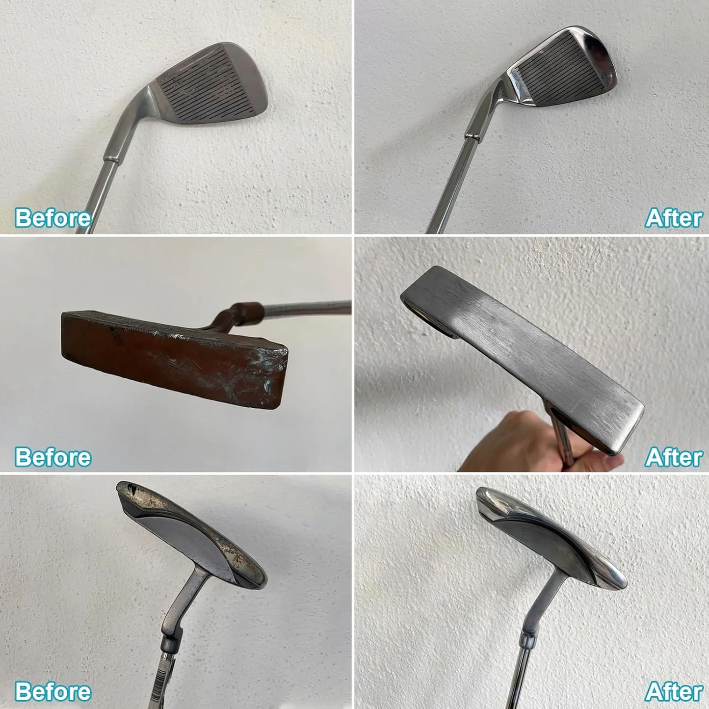 Golf Club Polish 14.1oz, Remove Scuffs and Scratches Golf Club Polishing Kit, Club Cleaning Kit Polish for Metal, Zinc, Aluminum & Steel Clubs