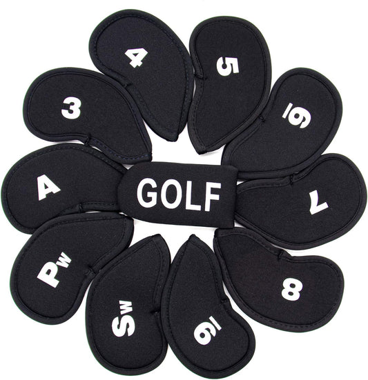 AUEAR, 11 Pack Golf Head Covers Neoprene Iron Putter Headcovers Set Fit All Brands