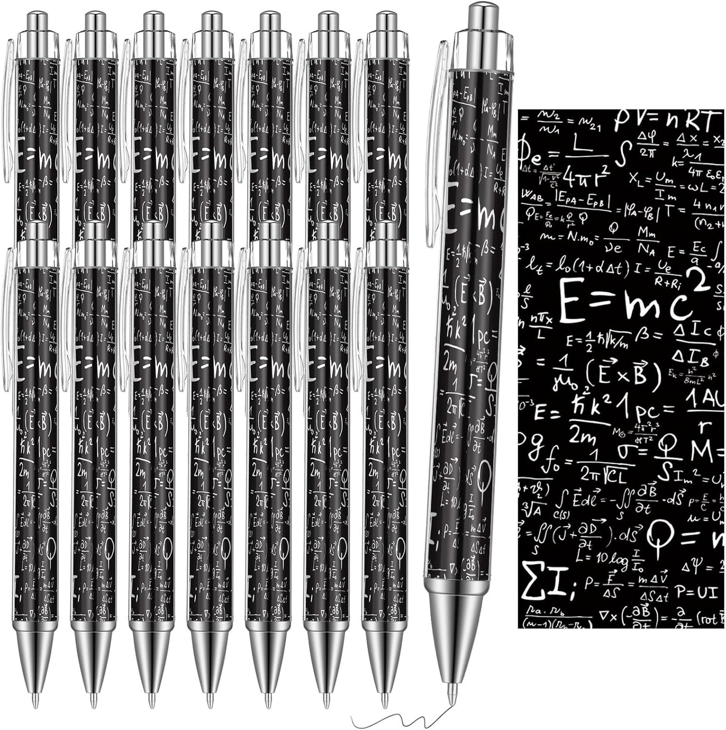 48 Pcs Math Ballpoint Pen Math Party Favor Black Ink Retractable Ballpoint Pens for Teacher's Day Gifts Students Party Supplies Office Home Desk Classroom Favors Accessories in Bulk