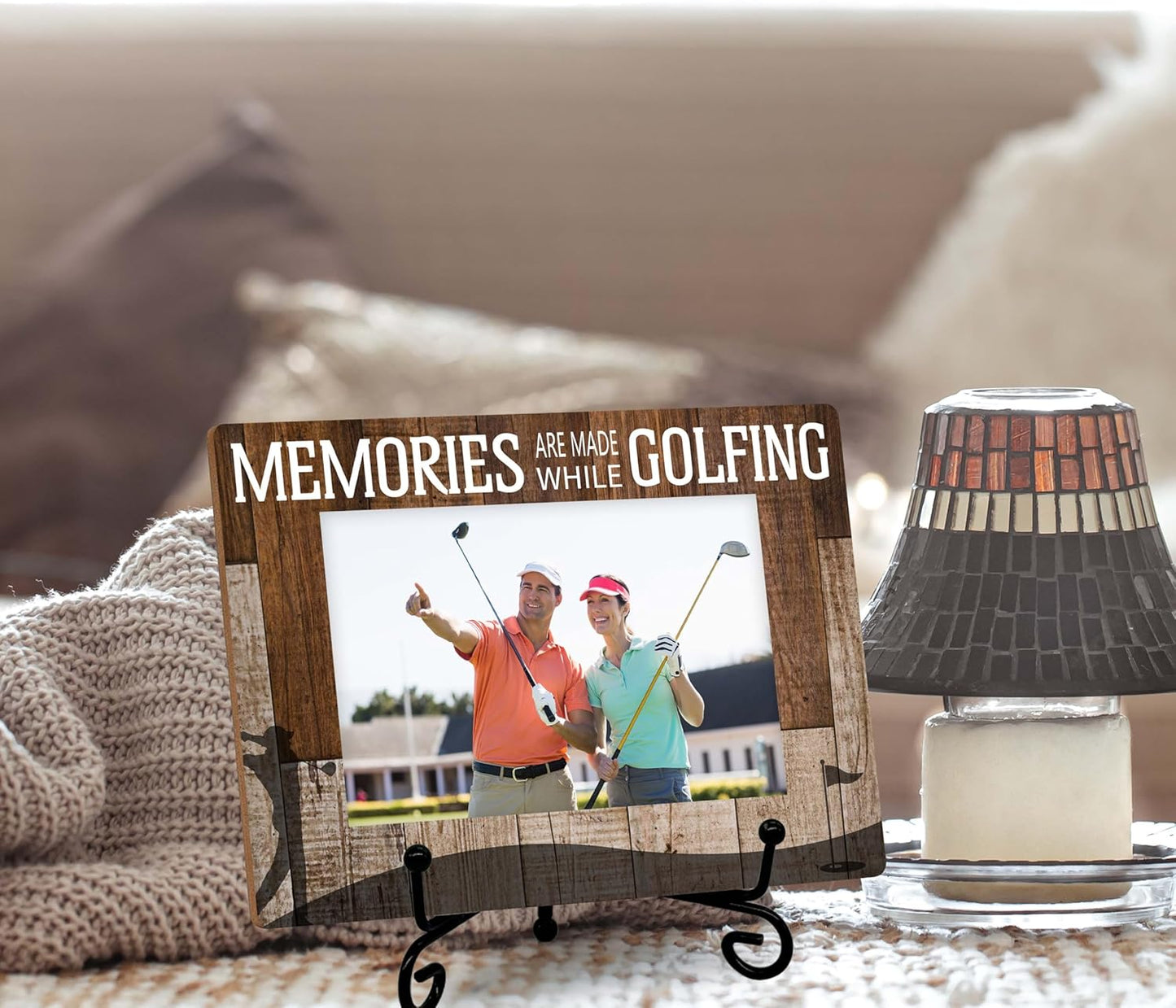 Memories Are Made While Golfing Picture Frame, Displays 4x6 Photo, Gifts for Golf Lovers, Friends, Family, etc.(063)