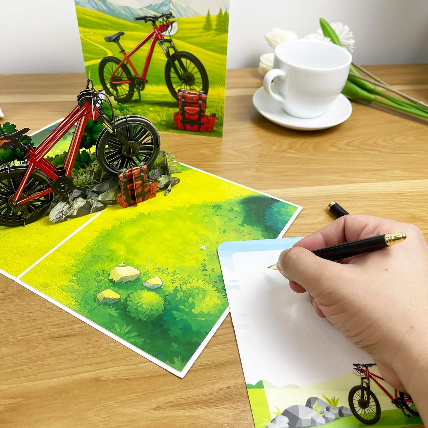 3D Mountain Bike Pop-Up Card – Handmade Cycling Paper Art for Birthday, Anniversary, Christmas, Father’s Day – Unique Gift for Him, Her, Dad, Son, Husband, Wife, Mountain Biker, Cyclist