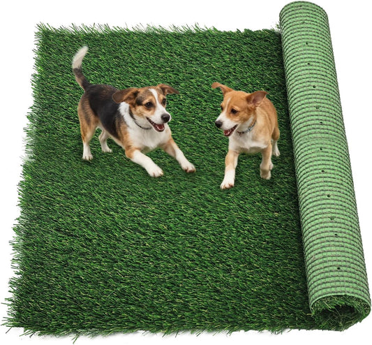 Artificial Grass Rug Outdoor Indoor,1.5 in Thick,Fake Grass Carpet Synthetic Turf Rug Realistic Turf Rug for Garden,Balcony,Patio with Drainage Holes (4FTX6FT)
