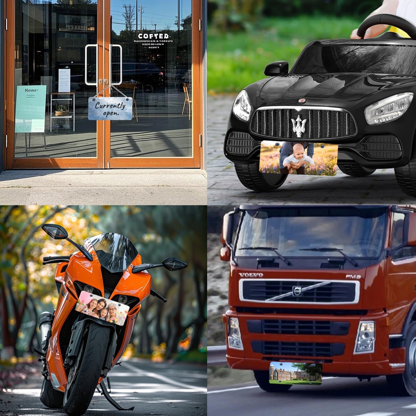 Custom License Plate for Front of Car, 6x12 Inch Personalized Aluminum License Plate with Logo Text Photo,Customize Tags and Vanity Plates for Truck Car Door Auto Accessories