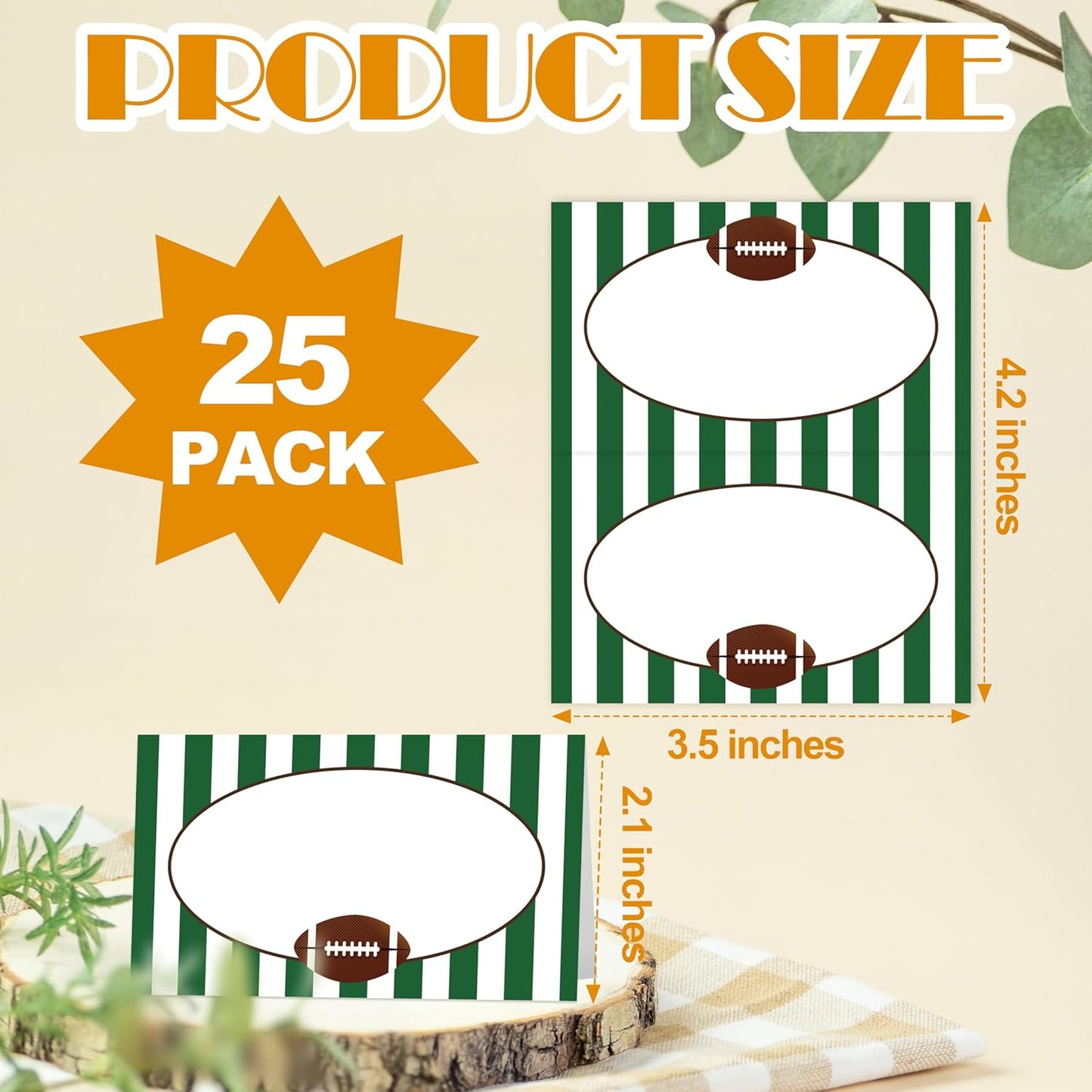 Football Place Cards, Football Table Place Cards For Table Setting, Sports Themed Name Cards For Birthday Party Baby Shower Sprts Party, 25 Cards Included -05