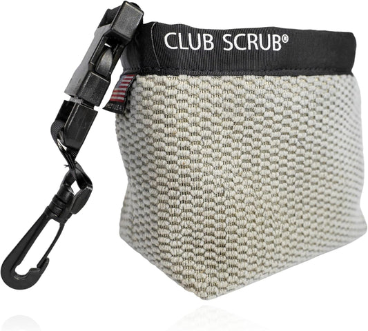 Club Scrub Golf Club and Golf Ball Cleaning Bag, Waterproof Clean Face Technology Liner, Detachable Clip, Machine Washable, Cleans Club Grooves, Dry Exterior (Neoprene or Microfiber Option Available)
