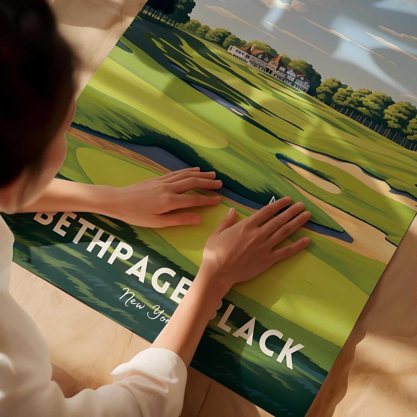 Golf Course Premium Giclee Fine Art Prints - Augusta, Pebble Beach, Pinehurst, Golf Course Posters, Golf Wall Art, Aesthetic Poster for Home Office Decor, Ready to Frame