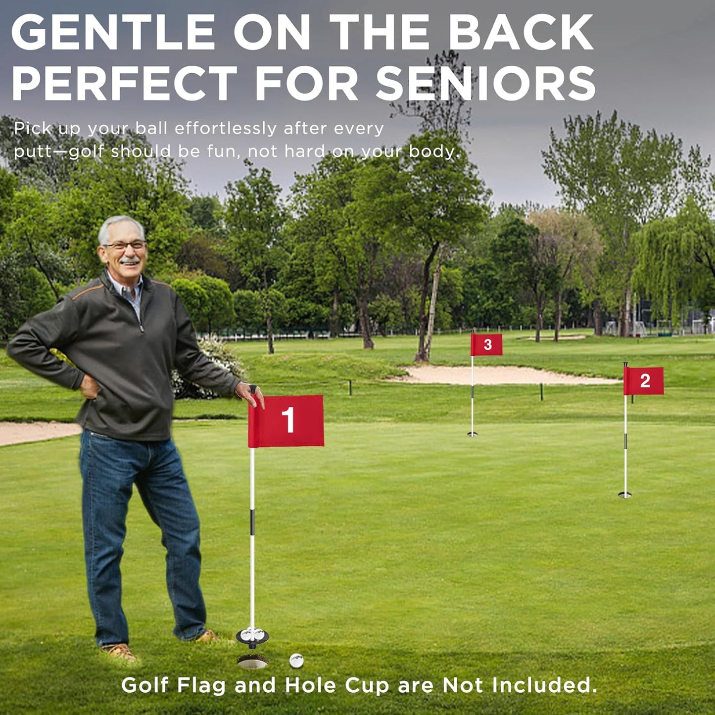 KINGTOP Golf Flagstick - Portable Design, Practice Putting Green Flag Stick for Yard, Club - Golf Pole Pin Flagpole, 3FT or 6FT Heights Available