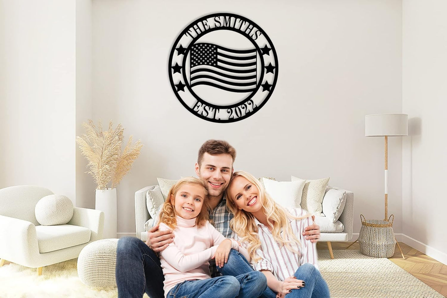 Custom Patriotic Metal Wall Sign Personalized Family Name Last Name Metal Sign American Flag Decor God Bless Personalized Signs Patriotic Home Gift