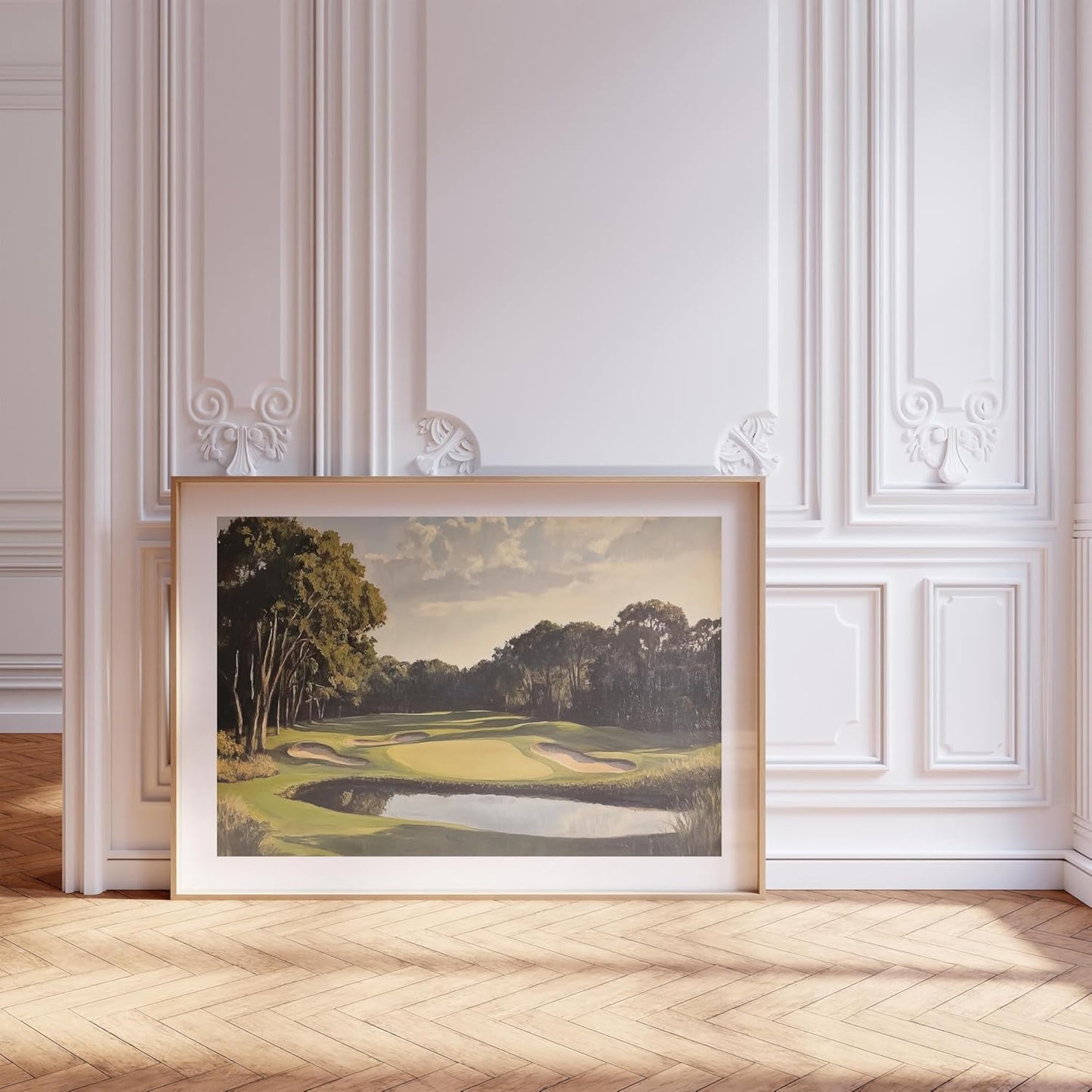 Vintage Golf Course Premium Giclee Fine Art Prints - Antique Style Golf Course Painting Posters, Golf Wall Art, Aesthetic Golfing Poster for Home Office Decor, Ready to Frame