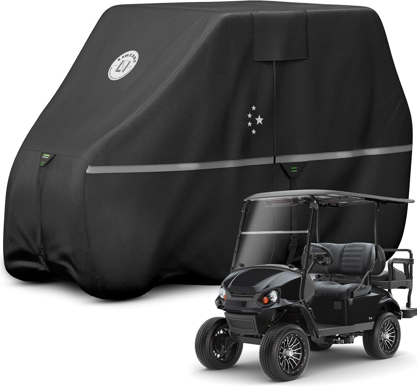 Waterproof Golf Cart Cover, Heavy Duty Marine Grade Fabric, Universal Fits for Most Brand 2/2+2/4+2 Passengers Yamaha, Honda, Club Car, EZGO Golf Cart